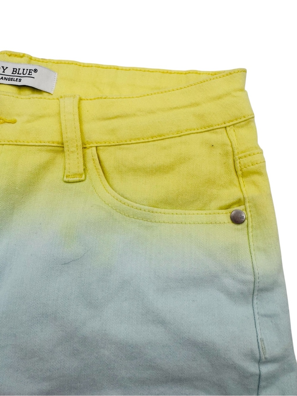 Judy Blue High Rise 11” Pastel Rainbow Dip Dye Shorts Stretch‎ Inseam 4” Size M - Picture 8 of 16